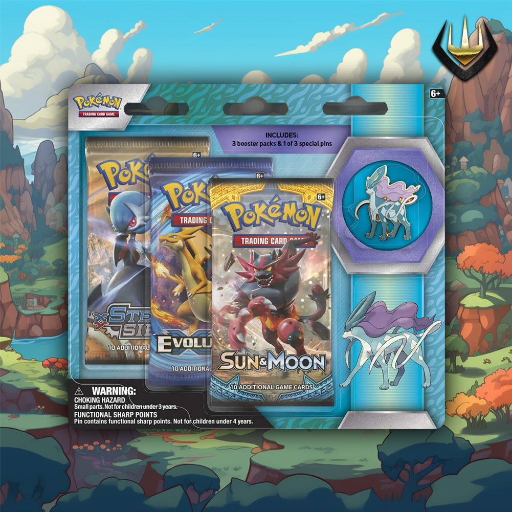 Legends Of Johto Pokémon Blister Collectors Pin Pack [3 Packs] [Suicune]