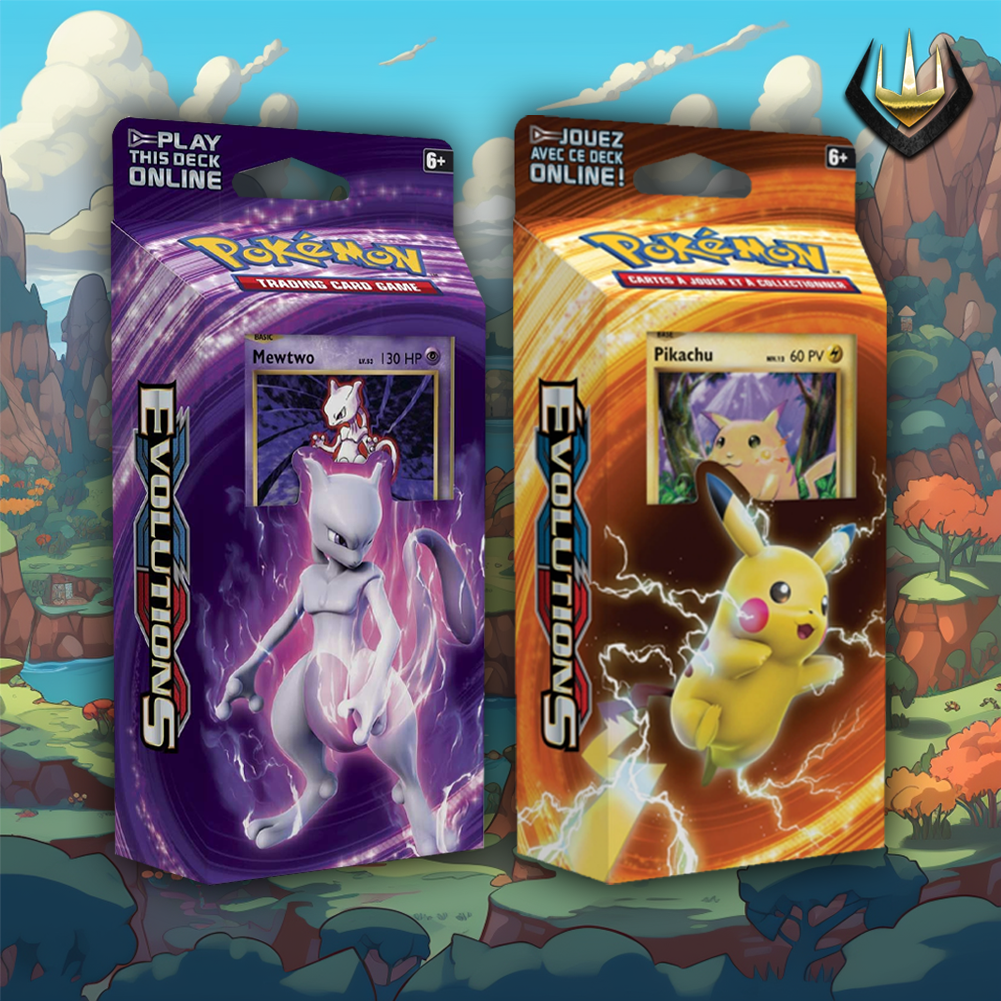 XY Evolutions Pokemon Theme Deck Set [Mewtwo Mayhem + Pikachu Power]