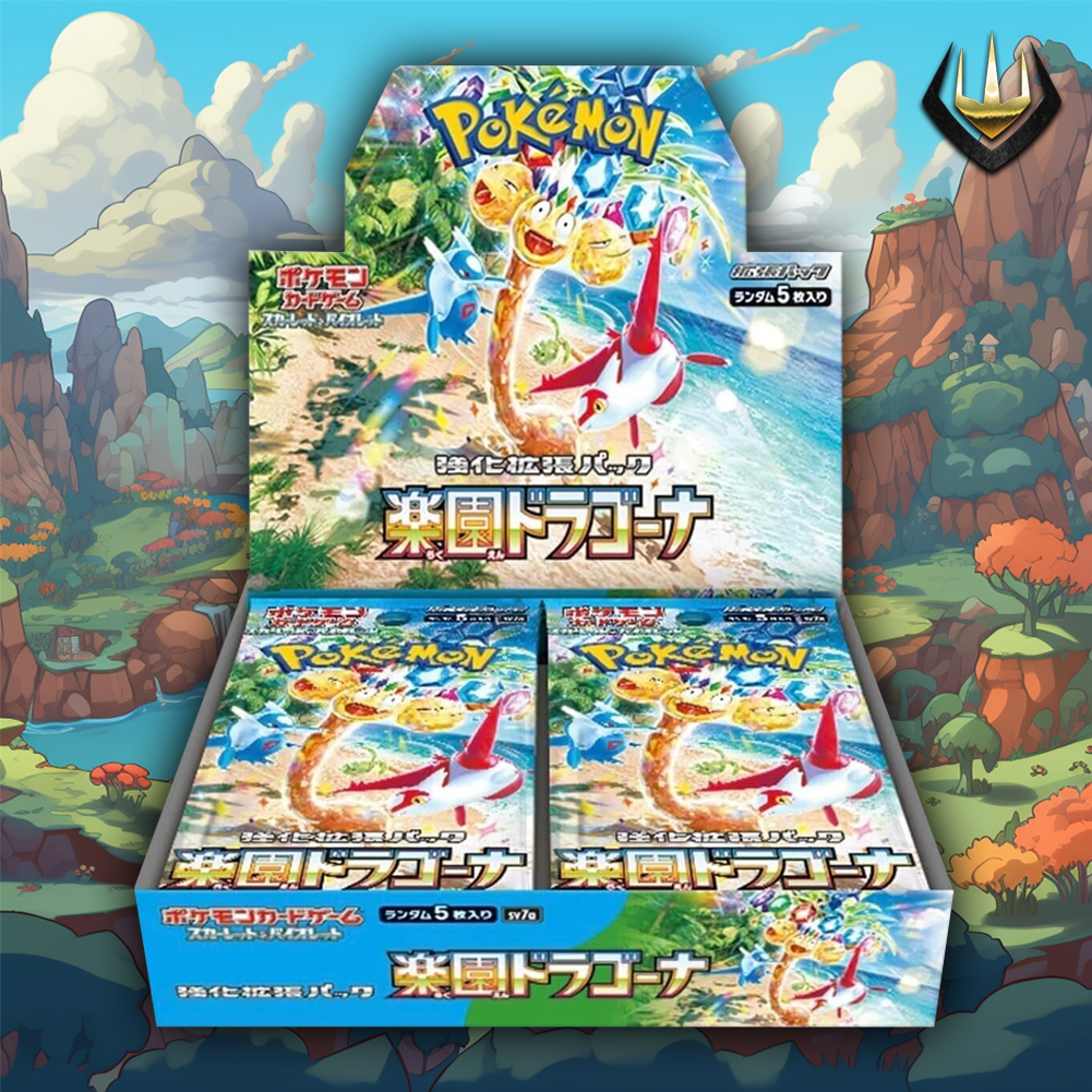 Pokemon Japanese Booster Box Pokemon Scarlet & Violet "Paradise Dragona" Japanese Booster Box - Brand New & Sealed (SV7a) Pokemon Booster Box Pokemon Japanese Booster Box Pokemon Scarlet & Violet "Paradise Dragona" Japanese Booster Box - Brand New & Sealed (SV7a) Pokemon Booster Box