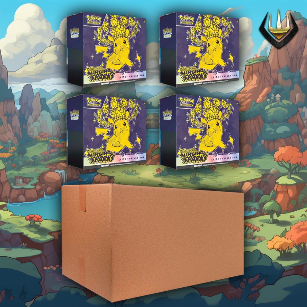 Surging Sparks Pokemon ETB Elite Trainer Box Case Pokemon Center [4 Boxes/Case]