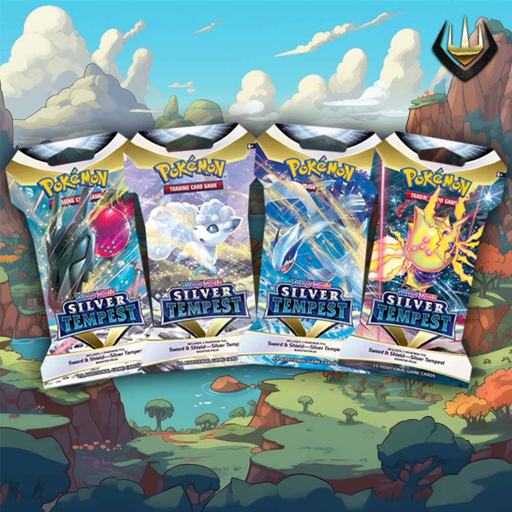 Silver Tempest Pokemon Sleeved Booster Art Set [4 Sleeved Boosters]