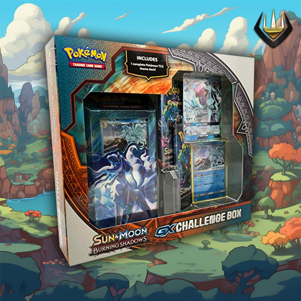 Sun and Moon Pokemon Burning Shadows GX Challenge Box