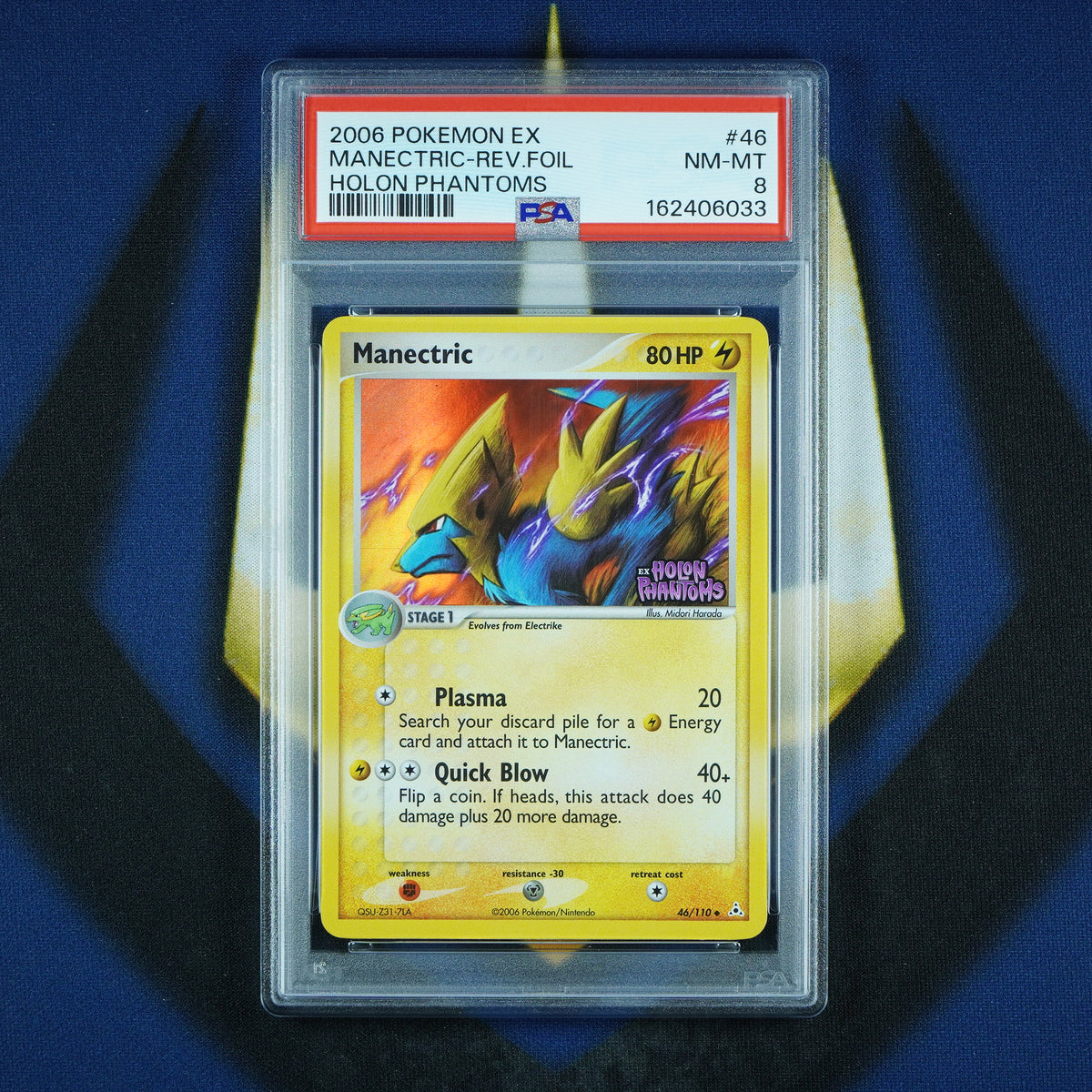 Manectric Reverse Holo Pokemon EX Holon Phantoms #46 [PSA 8]