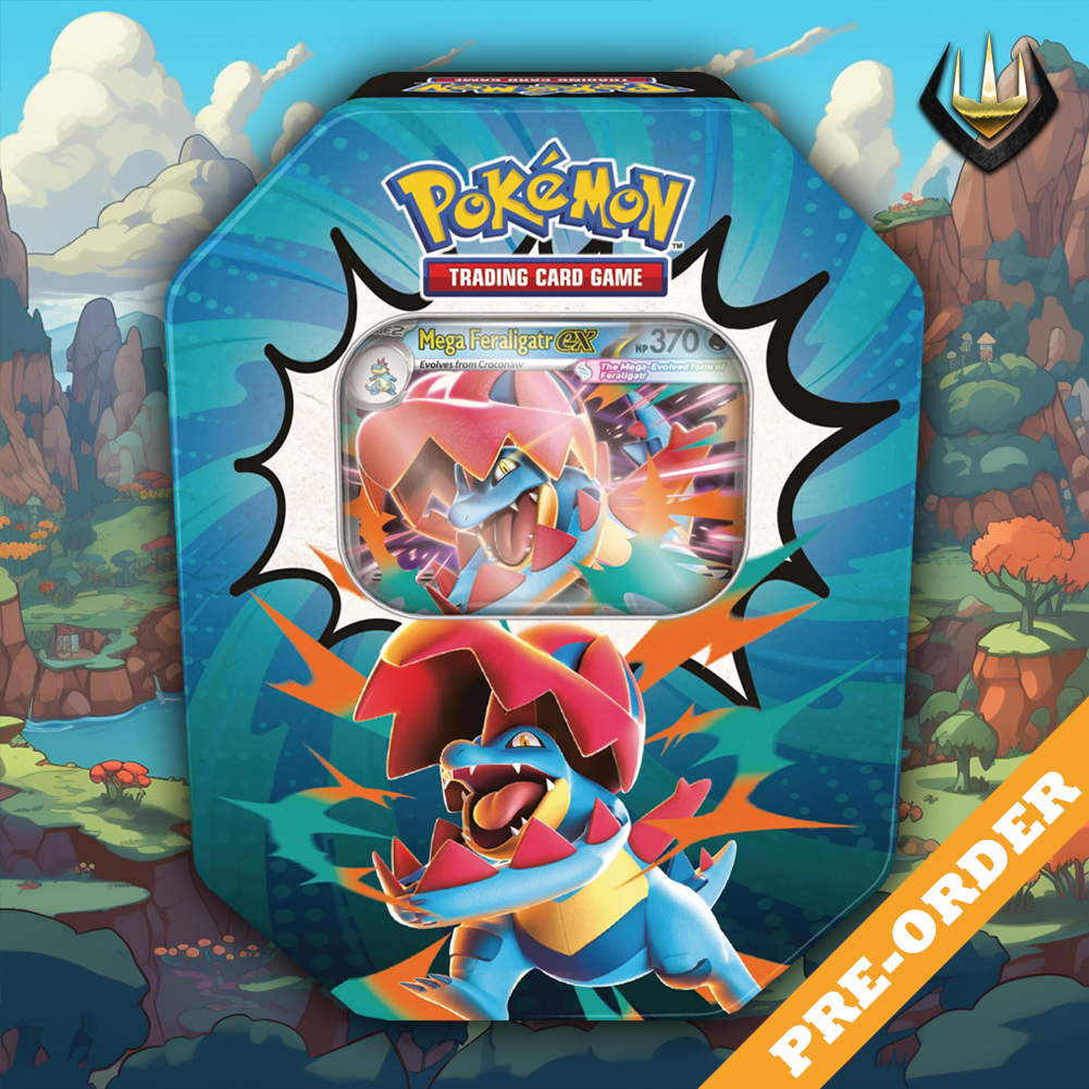 Ascended Heroes Pokemon Collectors Tin [Mega Feraligatr ex] [Pre-Order 4/9]
