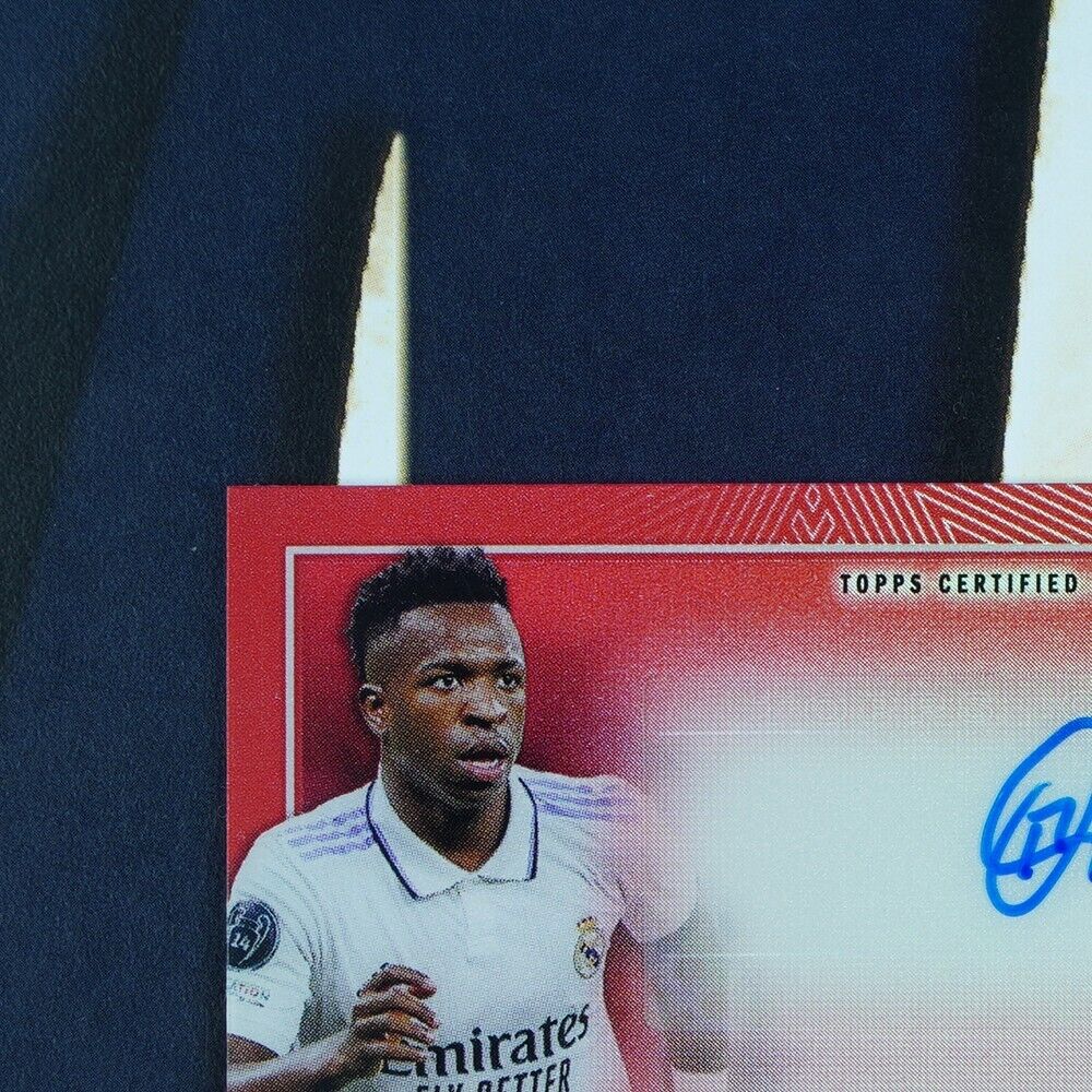 Vini Jr. Neymar Jr 2022-23 Topps Chrome Dual Auto Red /5 Real Madrid PSG